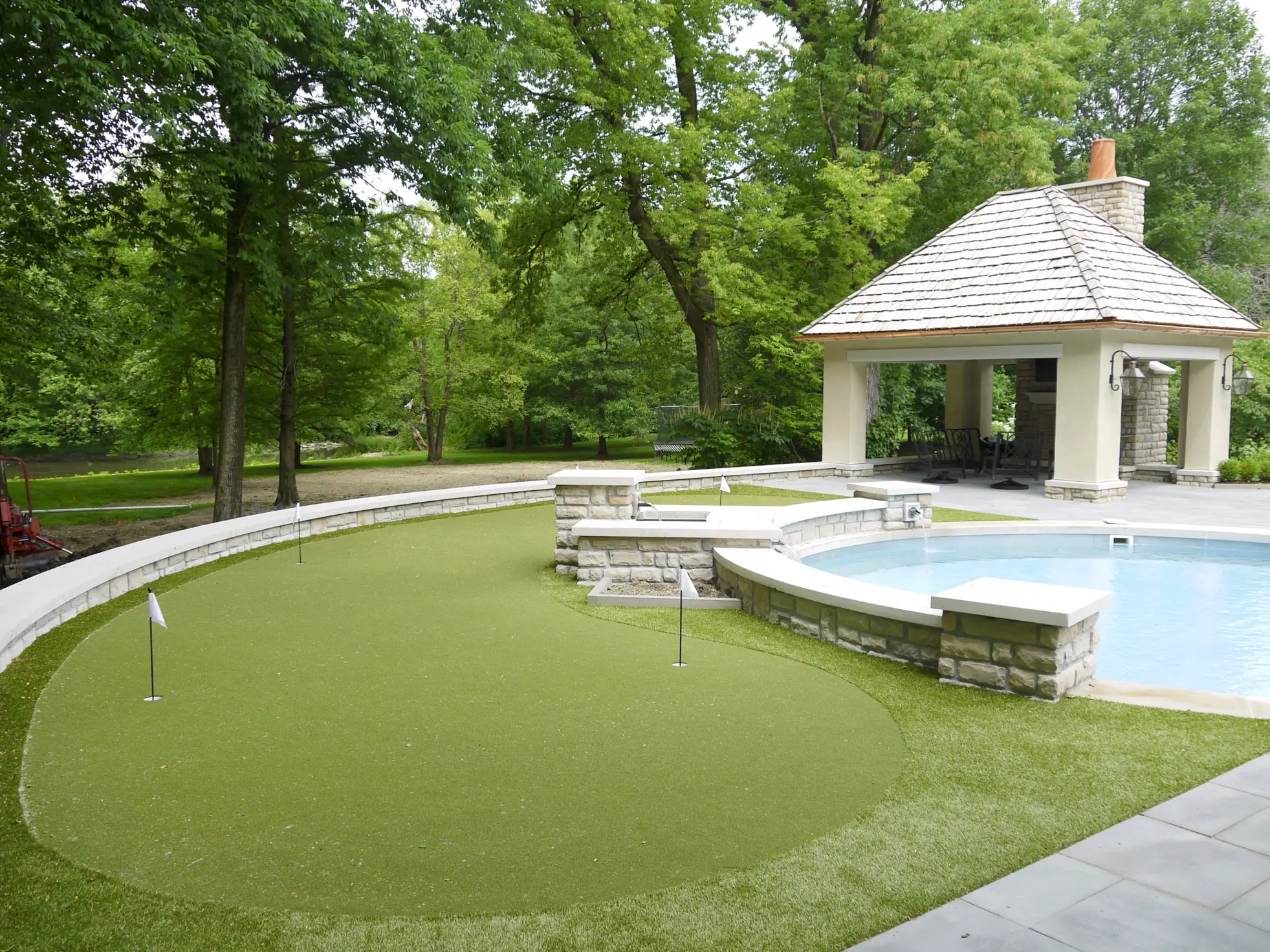 golfing on artificial grass
