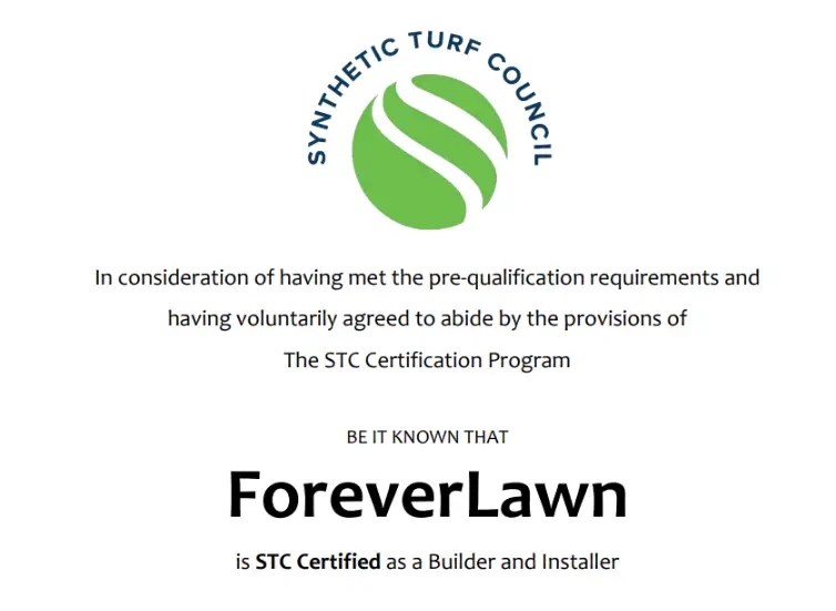 STC Certified Builder & Installer - Synthetic Turf Council